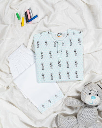 Polka Dotted Giraffe Blue