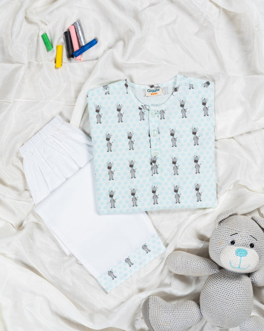 Polka Dotted Giraffe Blue