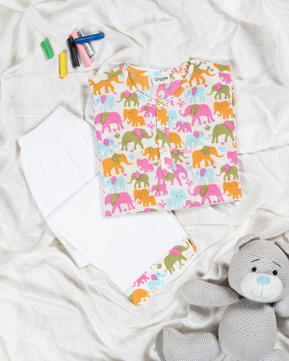 Colourful Elephant Parade Print
