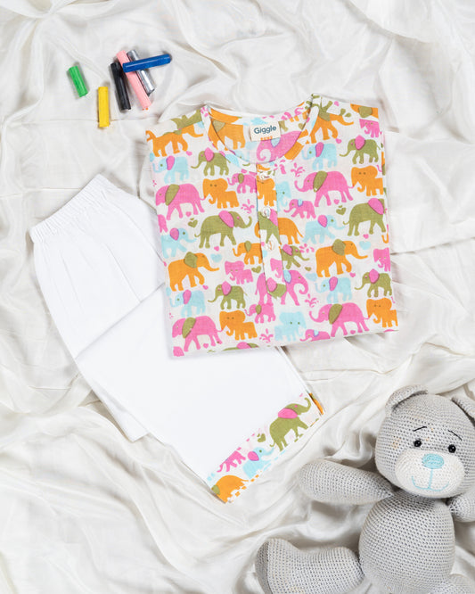 Colourful Elephant Parade Print